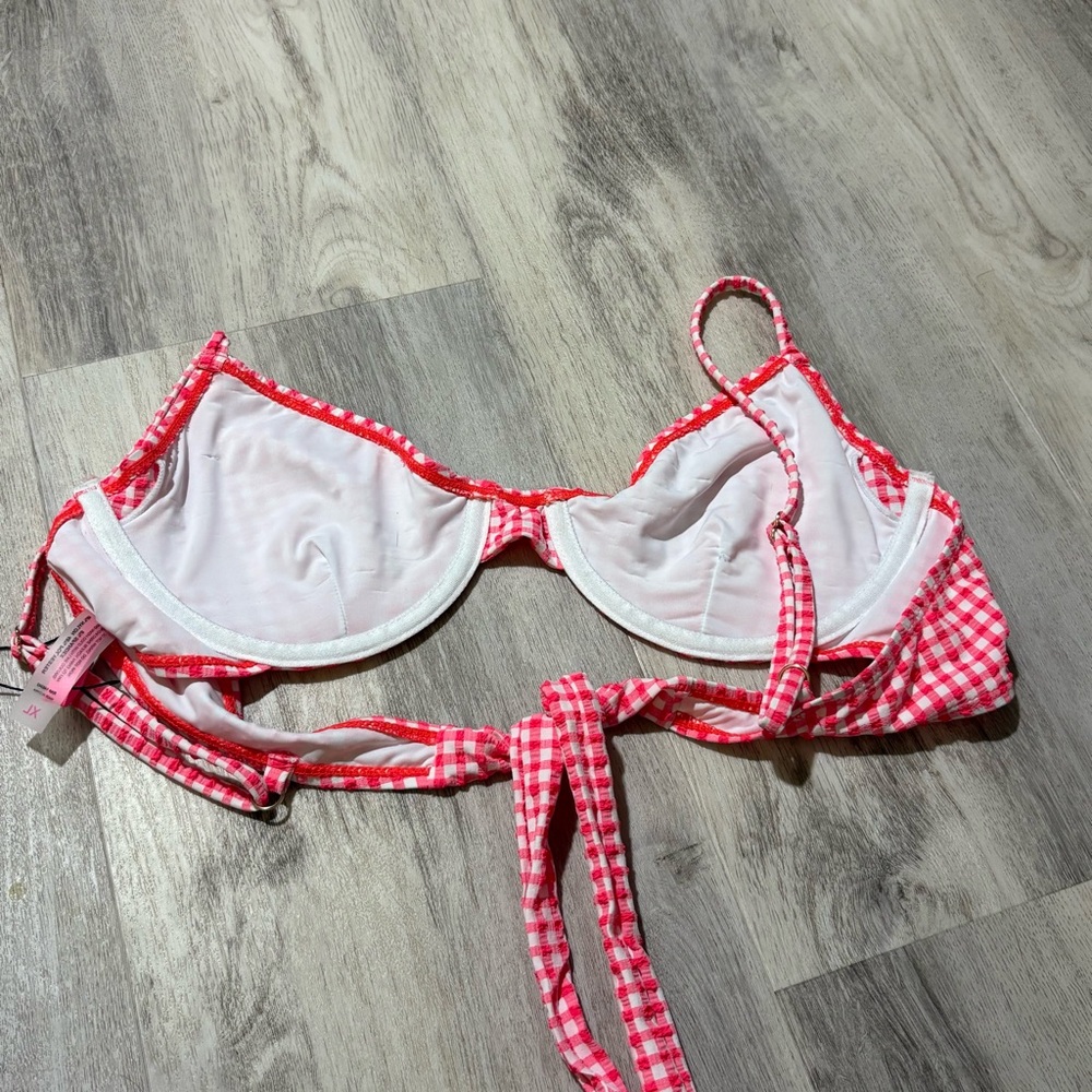 Betsey Johnson Pink Gingham Plaid Bikini XL NWT - Picture 8 of 8